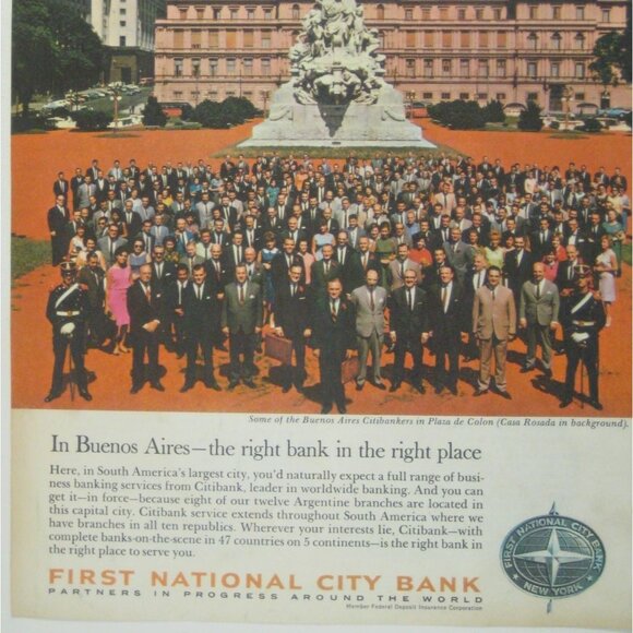 First National City Bank Advertising Print 1967 Buenos Aires - Picture 2 of 2